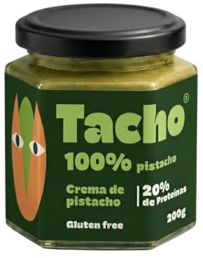 Crema de Pistacho 100% Pura - Pasta de Pistachos Ibéricos - 200g | Textura Cremosa Ideal para Repostería o para Untar - 20% de Proteína Con Pistachos Naturales Tostados - Sin Gluten