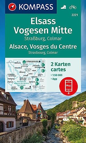 KOMPASS Wanderkarten-Set 2221 Elsass, Vogesen Mitte, Alsace, Vosges du Centre (2 Karten) 1:50.000: inklusive Karte zur offline Verwendung in der KOMPASS-App. Fahrradfahren.