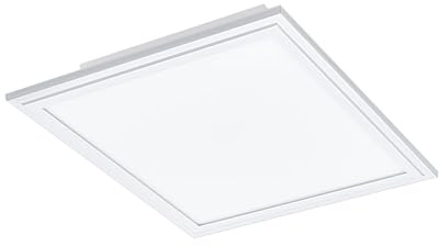 EGLO connect LED Panel Salobrena-C 1 flammige | Deckenlampe aus Alu und Kunststoff in Weiß, LED Deckenleuchte mit Fernbedienung, Lichtfarbe einstellbar (warmweiß – kaltweiß)
