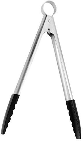 Lurch 33702 Tango Küchenzange mit Silikonkopf 24 cm, Edelstahl, Silber/Grau