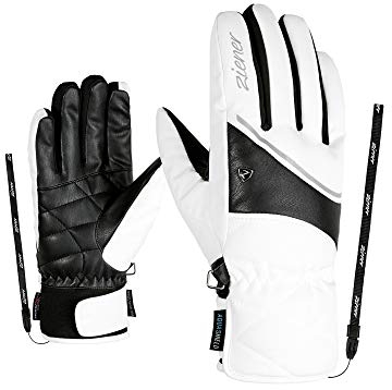 Ziener Damen Ski-Handschuhe/Wintersport, Wasserdicht, Atmungsaktiv KAIKA AS, White, 8, 801167