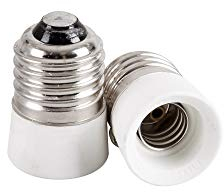 Mextronic Adattatore per attacco lampadina: convertitore in ceramica E27 a E14 per lampadine LED, alogene, lampadine CFL (2 pezzi)