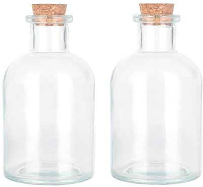 Magic Season Decorative Glass Bottles - 150 ml Round Bottles (2 Pcs)