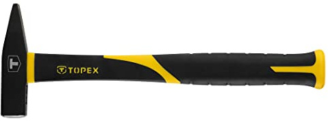 TOPEX Vorschlaghammer 300 g, Kopf aus gehärtetem Stahl und Griff aus Fiberglas mit rutschfester Gummibeschichtung, ideal für professionelle Handwerker, für Montage- und Bauarbeiten