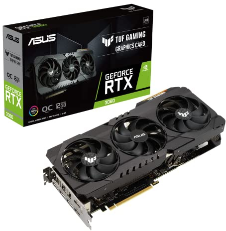 ASUS TUF GeForce RTX 3080 OC Edition 12GB Gaming Grafikkarte (LHR (Lite Hash Rate), Nvidia Ampere, PCIe 4.0, DLSS, Raytracing, GDDR6X Speicher, HDMI 2.1, DisplayPort 1.4a, TUF-RTX3080-O12G-GAMING)