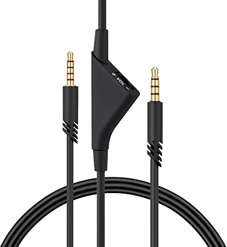 kwmobile Kopfhörerkabel kompatibel mit Logitech Astro A50 / A40TR / A40 / A30 / A10 - Ersatz Kabel 200 cm mit Lautstärkeregler - 3.5mm Klinke