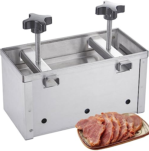 QUTBAG Ham Press Mould, Stainless Steel Meat Press Mould, Hamburger Patty Maker with Twin-Screw Pressurization Device, for Stuffed, Burgers, Slider, Barbecue, Griling, Beef 2KG