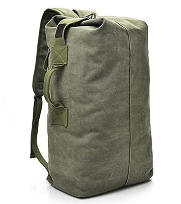 LZQpearl Canvas Rucksack, Outdoor Taktischer Wanderrucksäcke, 25-35L Wasserdicht Trekkingrucksäcke, Atmungsaktiver Reiserucksack Camping Radfahren Sport (S,Green)