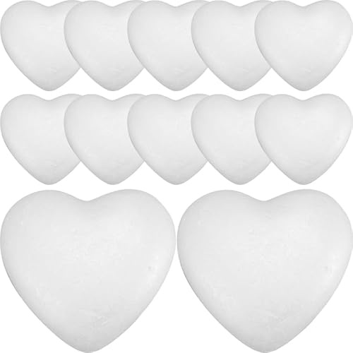 VINTORKY Herzförmige Schaumstoffbälle Leere Schaumstoffkugeln Für DIY-Bastelarbeiten Zum Bemalen Und Beschriften Für Hochzeiten Verlobungen Jubiläen Und Valentinstag 1.85X1.85X0.98in