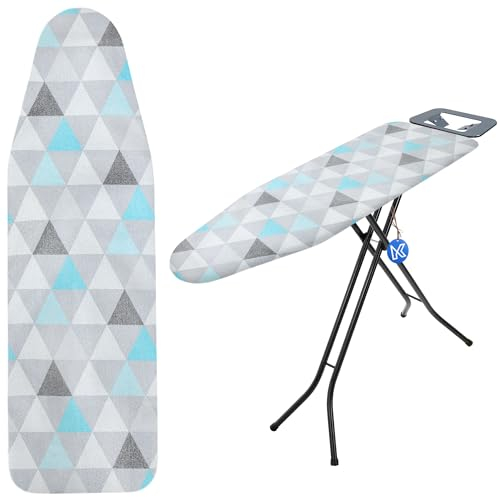 KADAX Bügelbrettbezug mit Kordelzug, praktischer Bügelbezug, Bügeltischbezug für Dampfbügeleisen, Verstellbarer Ersatzbügeltischbezug (Dreiecke M)