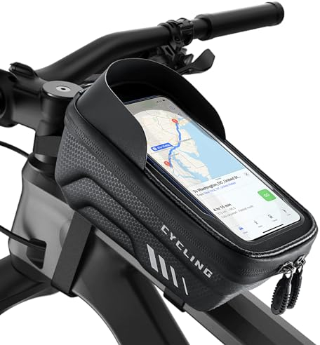 ROCKBROS Rahmentasche Fahrrad Wasserdicht Handyhalterung Fahrrad Lenkertasche mit Touchscreen Handytasche für Smartphones bis zu 6.7 Zoll für MTB, Rennrad, Ebikes