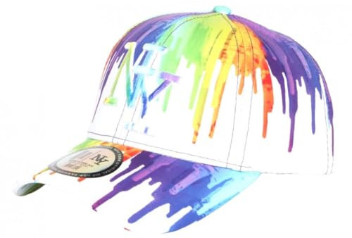 Hip Hop Honour Barnkeps vit lila originalmålning NY Baseball Painter 7 är 11 år gammal - pojke, Vitt och blått, One Size