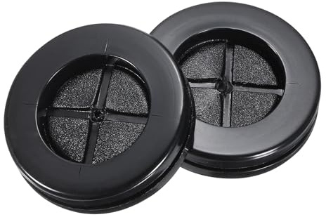 QUARKZMAN Pasacables de Goma Redondo de Doble Cara, Diámetro de Montaje de 25 mm, Diámetro Interior de 20 mm para Protección de Cables, 10 Unidades