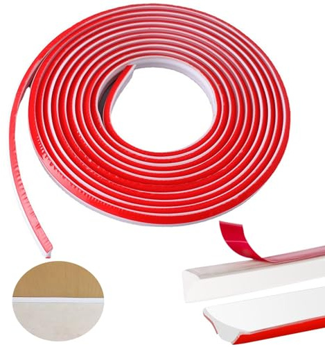 ZOCONE TPE Quadrant Trim, 7M Beading for Laminate Flooring Skirting Board Trim Self Adhesive Coving for Ceilings Wall Edging Strip, White Moulding Trim Plastic Corner Trim for Cabinet (12x9mm)