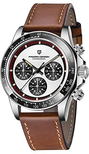 Pagani Design Orologio al quarzo da uomo cronografo multifunzionale 40MM acciaio inox Zaffiro sintetico 100M impermeabile cinturino in pelle Orologi sportivo di lusso