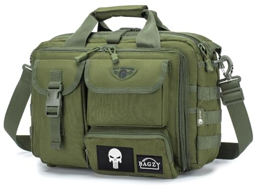 BAGZY Arbetsväska Herr Multifunktionell Taktisk Väska Range Bag Laptoptaskett 14/15,6 Tum Portfölj Pilotväska Bundeswehr Insatsväska Combat Väska Herrhandväska Brandbärarväska
