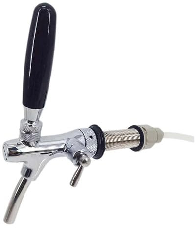 QAZMLP Home brewing Wall Mount Ball Lock Flow Control Beer Tap with 100mm shank and 1.5meter PE Line Push In Kegerator Kit Add-On DIY Jockey Box Wine accessories