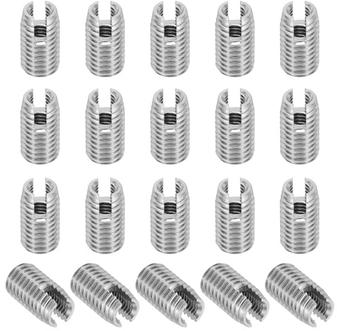 PATIKIL Insert Fileté Auto-Taraudeurs, 20 Pcs M6 x M10 x 18mm Acier Inoxydable 303 Filetage Adaptateur Réducteur Vis à Fente Inserts de Réparation Écrous Manchon