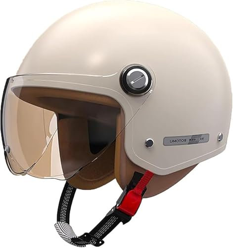 Offener Helm, Motorrad-Halbhelm, ECE-Geprüfter Motorrad-Sturzhelm Mit Sonnenblende, Retro-Vintage-Stil, Motorrad-Jethelm Für Kinder, Jugendliche, Männer, Frauen F,M/(55~56cm)