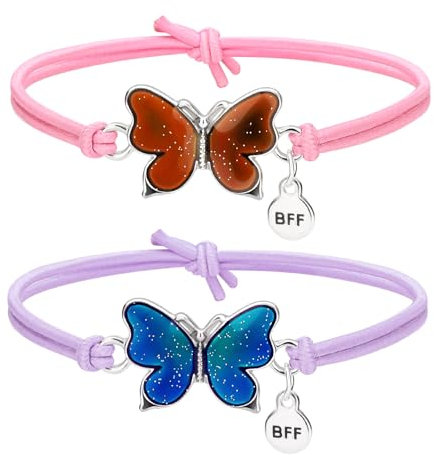 Soleebee 2 braccialetti dell'umore con ciondolo per bambini, cambiano il colore dei bambini, braccialetto dell'amicizia per ragazzi e ragazze, come regalo o pensierino per il compleanno dei bambini,