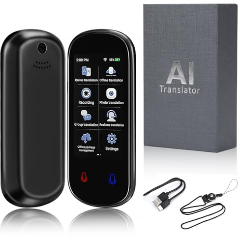 Language Translator Device, AI Voice Translator for Voice/Text/Offline/Photo Translation 138+ Language Online Translation Portable Instant Translator for Business Learning Travel