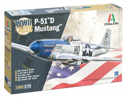 Italeri 1484 P-51D Mustang WWII Aces skala 1:72 Plastmodell-kit/plastmodell för montering