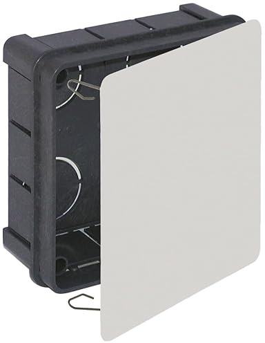 Hohlwandbox 100 x 100 mit Krallendeckel, ideal für Elektroinstallationen und Kabelhalter in Strukturen.
