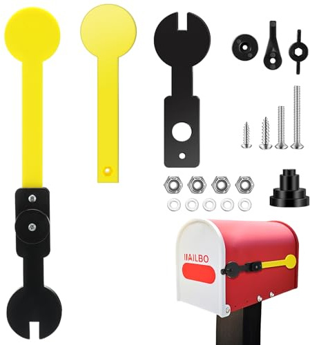 Otoolling Mailbox Delivery Notification Alert Signal Flag Kits Mailboxes Accessories with Flag Assembly, Wrench, Spacer, Flat Washer, Screw, Lock Nut for Traditional Steel Residential Mailboxes