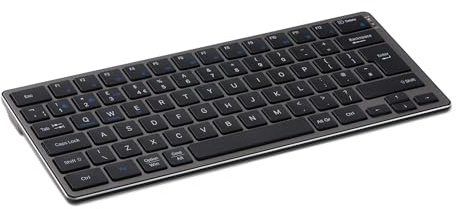 Amazon Basics Tablet Wireless Keyboard, Portable Compatible w/PC, MacOS, Laptop, Smartphone, Tablet