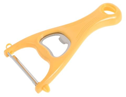 ELAYARD Pelapatate Da Cucina Con Apribottiglie Utensile Per Sbucciare Frutta e e Aprire Bottiglie Realizzato in Pp e Acciaio Colore Giallo