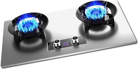 THEGA Piano Cottura A Gas A 2 Fuochi, Cucina A Gas da Incasso da 5,2 KW, Fornello A Gas con Timer Intelligente da 99 Minuti, Protezione da Spegnimento Fiamma Tramite Termocoppia(LPG)
