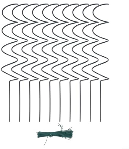 Gdfnmogo Spiral-Pflanzstäbe für Tomatenkletterunterstützung, 43 cm, Eisen-Gartenstecker für Gemüse, Gurken, Bohnen, Blumen, wetterfeste Spiralpflanzenstütze (C)