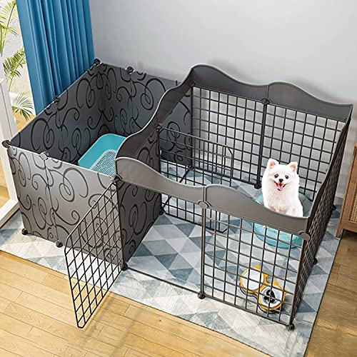 Faltbarer Katzen- und Frettchenkäfig mit Rädern - Indoor DIY Laufstall für 1-2 Katzen, Chinchilla & Frettchen - Tragbarer mehrstöckiger Lebensraum mit leicht zu reinigender Ablage
