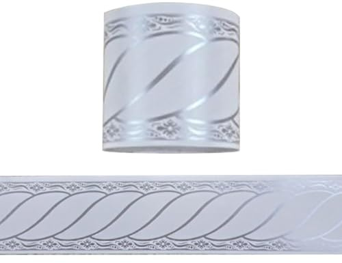 PVC Wallpaper Border Self Adhesive 10 Meter x 5cm - Knot Pattern Waterproof Peel & Stick Wall Border for Kitchen, Bathroom, Bedroom, Living Room (A)