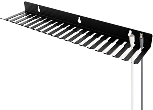 Wall Mount Cable Hanger – Steel Cord Organizer Rack with 19 Slots | Audio Cable Hook for Studio, Office, Home | Durable Wire Holder for Cords, Accessories, Cables Management and Storage Shelf