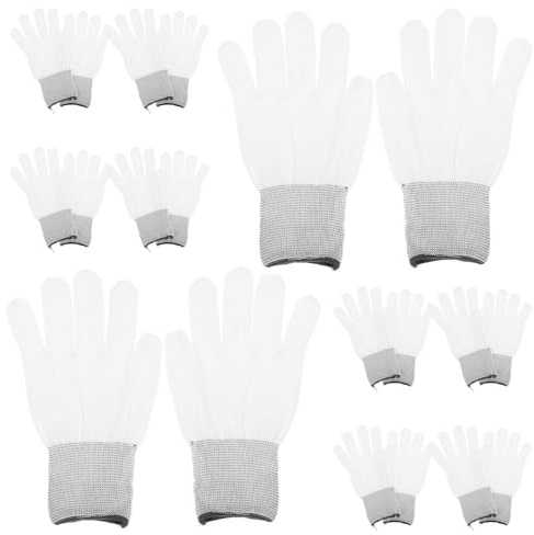 Anneome Guanti Antipolvere per Auto in Microfibra Bianchi 10 Paia Guanti Multifunzionali per Manipolazione Pellicole Protettive Carrozzeria Strumenti per Wrapping Vinile