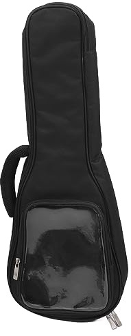 Gitarrentasche 23 Zoll, Stoff Rucksack Mit Transparentem Fach - Strapazierfähig Und Leicht, Komfortabel Für Musiker Und Reisende (Schwarz)