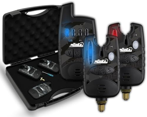 Angel-Berger Magic Baits M2+1 Bite Indicator Set Funkbissanzeiger Set Carp Funk Bissanzeiger mit Koffer zum Karpfenangeln