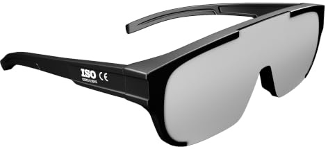 Absolute Eclipse Lunettes Éclipse Solaire 2026 Fit-Over à porter par-dessus vos lunettes de vue, certifiées ISO 12312-2, CE EPI Cat II, OD 4,67