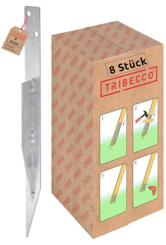 TRIBECCO Bodenanker 437 mm – feuerverzinkt, Stabiler Erdanker zum Einschlagen – für Spielturm, Schaukel, Spielhaus & Gartenkonstruktionen (8)