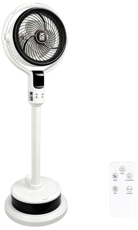 Ventilatori a piantana con acqua con telecomando, serbatoio dell'acqua da 1,6 l, 9 ore, 8 velocità, timer e oscillazione di 90°, look ventilatore per casa, camera da letto, ufficio, terrazza