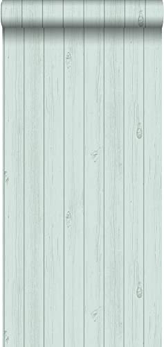 ESTAhome Tapete Holz-Optik Pastell Mintgrün 53 cm x 10,05 m