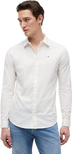 Hilfiger Denim Slim Fit skjorta långärmad stretch vit, Vit (klassisk vit), M