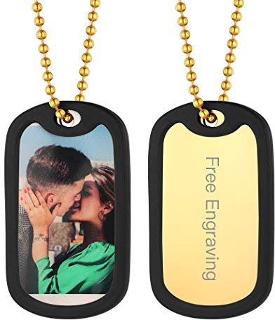 Suplight Damen Herren Kette/Schlüsselanhänger personalisiert Foto Bilder Anhänger Edelstahl/18K Vergoldet/Synthetisches Kristall Modeschmuck mit Geschenkbox