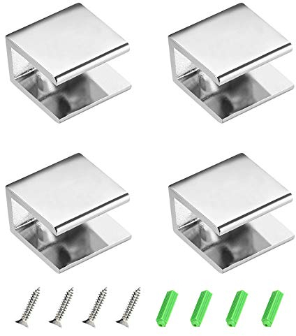 YQ 4pz Supporto Vetro Morsetto ，Staffa di Fissaggio Staffa Reggimensola in Vetro Regolabile per Staffe da Parete Esterne e Mensola da Bagno ecc(8-12mm)