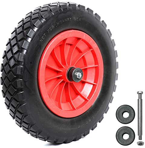 Woodside 14” Solid Tyre, Replacement Wheel for Wheelbarrows, Trolleys, Carts etc, Puncture Proof