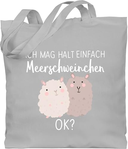 Shirtracer - Baumwolltasche - Tiermotiv Animal Print - Ich mag halt einfach Meerschweinchen OK? - weiß