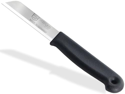 Solinger Obstmesser Gemüsemesser Made in Germany Schälmesser Küchenmesser 16 cm Messer mit Extra Scharfer Rostfreier Edelstahl Klinge Allzweckmesser zum Schneiden Schälen von Obst & Gemüse (Schwarz)