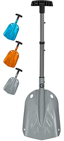 G2 Backcountry Lightweight Telescopic Avalanche Snow Shovel, Storage Down to 13 inch, Durable Aluminum Alloy Material, ABS Anti-Slip Proof Handle, Compact Storage Size (Grey)