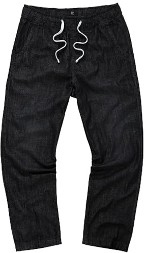 JP 1880 Hommes Grandes Tailles L-8XL Pantalon Aspect Jean, 4 Poches, Coupe Relaxed Fit Noir 3XL 726843100-3XL